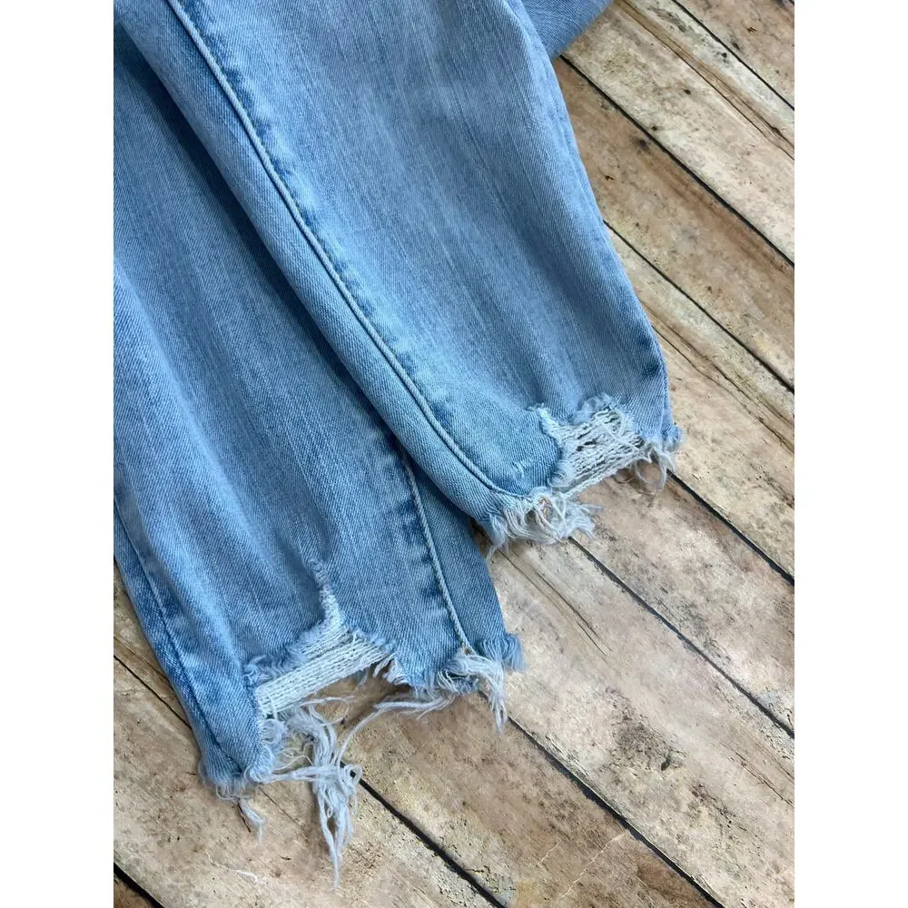 American Eagle Highest Rise Jegging Next Level Stretch Distress Raw Hem Size 00